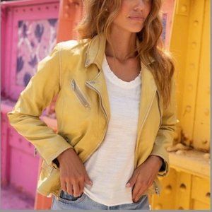 Mauritius Sofia Yellow Leather Jacket Size L